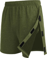 Deyeek Unisex Tear Away Shorts Snap On Athletic Cotton Shorts Post Knee Surgery Recovery Hip Replacement Pants with Pockets