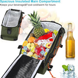 MOSISO Bike Rack Bag with 2 Removable Panniers, Waterproof Bike Trunk Cooler Storage Handbag Insulated Bicycle Rear Seat Pouch, Bicycle Storage Saddle Shoulder Bag Cycling Luggage Pouch, Army Green