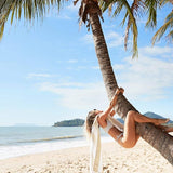 Dock & Bay Beach Towel - Quick Dry, Sand Free - Compact, Lightweight - 100% Recycled - Includes Bag - Cabana Light - Bora Bora Beige - Large (160x90cm, 63x35)