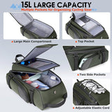 RAINSMORE Bike Bags for Bicycle Rear Rack 15L Waterproof Bike Ebike Trunk Pannier Saddle Bag with Rain Cover Bike Accessories Backpack Shoulder Bag for Commuter Travel Outdoor, Green