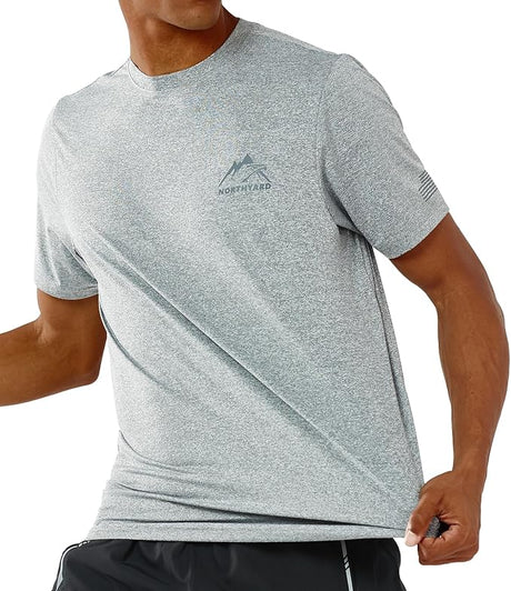 NORTHYARD Men's UPF 50+ Sun Protection Shirts Swim SPF UV Quick Dry Short Sleeve T-Shirts for Athletic Fishing Rash Guard