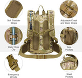22L Tactical Hydration Backpack with 3L Water Bladder, Lightweight Molle Water Bag for Men Women, Hiking Hydration Pack for Cycling Running Biking Hunting, Daypack with Waist Pocket, Camo