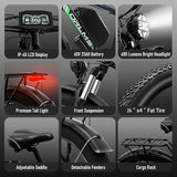 Electric Dirt Bike, 5000W Peak Dual Motor EBike for Adults, 60V 25AH Battery Electric Bike with 40-50MPH Mountain AWD 21-Speed Snow, 26" x 4.0 Fat Tire, Long Range Off-Road