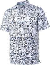 Men's Golf Polo Shirts Short Sleeve Striped Performance Moisture Wicking Dry Fit Golf Shirts for Men
