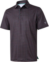 Men's Golf Polo Shirts Short Sleeve Striped Performance Moisture Wicking Dry Fit Golf Shirts for Men