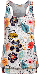 Miusey Womens Sleeveless Round Neck Loose Fit Racerback Yoga Tank Top