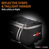 JXFUKAL Rear Bike Rack Bag with Rain Cover, 7L/9L/10L/12L Waterproof Bicycle Ebike Saddle Bag Cycling Pannier Trunk Carrier with Reflector & Adjustable Cord for Commuter Travel Outdoor