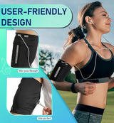 HiRui Running Armband Sleeve Universal Sports Armband Cell Phone Holder Armband for Exercise Workout, Compatible with iPhone 16/15/14/13/Plus/Pro Samsung Galaxy All Phones (M, Black)
