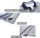Men's Golf Polo Shirts Short Sleeve Striped Performance Moisture Wicking Dry Fit Golf Shirts for Men