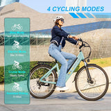 V80 Electric Bike, 1000W Motor 28MPH Ebike, 48V 13Ah Removeable Battery, 26'' City Cruiser Adult Electric Bicycles up to 70 Miles