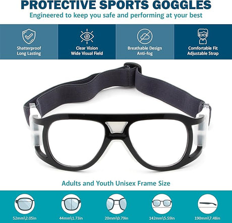 BLUE CUT Safety Outdoor Sports Goggles Unisex Anti Fog Ideal For Basketball Racquetball