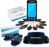Rechargeable Tens 24 Muscle Stimulator Complete Set + Flex Snap on Belt for Lower Back + Slippers Pain Relief Therapy Muscle Recovery Neuropathy,Arthritis, Bursitis, Tendonitis, Sciatica