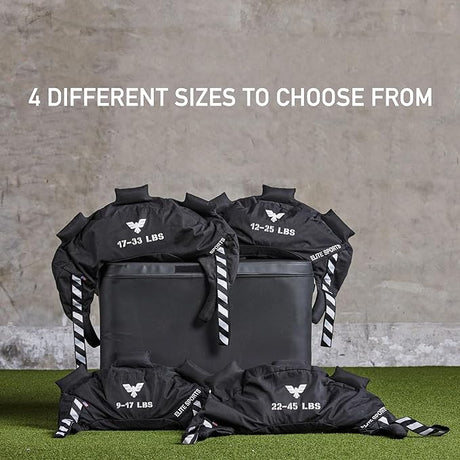 Elite Sports Bulgarian Canvas Bag, Fitness Canvas MMA Gym Cross Workout Training Sandbag 17, 25, 33, 45 lbs (UNFILLED)