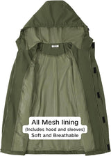 COOFANDY Men's Rain Jacket Waterproof With Hood Lightweight Packable Shell Raincoat Windbreaker For Cycling Golf Travel