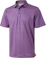 Men's Golf Polo Shirts Short Sleeve Striped Performance Moisture Wicking Dry Fit Golf Shirts for Men