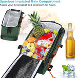 MOSISO Bike Rack Bag with 2 Removable Panniers, Waterproof Bike Trunk Cooler Storage Handbag Insulated Bicycle Rear Seat Pouch, Bicycle Storage Saddle Shoulder Bag Cycling Luggage Pouch, Peacock Green