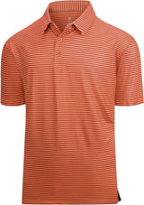 Esabel.C Jacquard Golf Shirts for Men Moisture Wicking Short Sleeve Performance Dry Fit Active Mens Polo Shirts