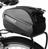 Bicycle Back Seat Bag, Double Layer Waterproof, Zipper, Bicycle Trunk Bag, 9.6L Capacity Waterproof Back Seat Carrier Cargo Bag with Straps and Rain Cover for Cycling