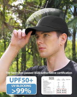 GADIEMKENSD Mens Folding Outdoor Hat Long Brim UPF 50+ Sun Protection