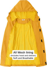 COOFANDY Men's Rain Jacket Waterproof With Hood Lightweight Packable Shell Raincoat Windbreaker For Cycling Golf Travel