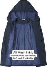 COOFANDY Men's Rain Jacket Waterproof With Hood Lightweight Packable Shell Raincoat Windbreaker For Cycling Golf Travel