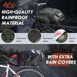 RAINSMORE Bike Bags for Bicycle Rear Rack 15L Waterproof Bike Ebike Trunk Pannier Saddle Bag with Rain Cover Bike Accessories Backpack Shoulder Bag for Commuter Travel Outdoor, Green