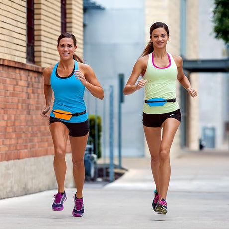 SPIbelt Running Belt for Women Men, Phone Holder for Running, Running Fanny Pack, Holder for Phone, Running Waist Pack, Adjustable Waist, [Fits All Phones]. Rave with Black Zipper