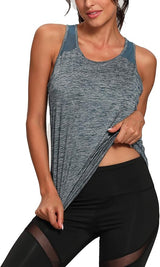 Aeuui Womens Workout Tops for Women Racerback Tank Tops Mesh Yoga Shirts Athletic Running Tank Tops Sleeveless Gym Clothes