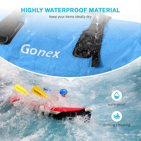 Gonex 40L 60L 80L Extra Large Waterproof Duffle Travel Dry Duffel Bag Heavy Duty Bag with Durable Straps & Handles for Kayaking Paddleboarding Boating Rafting Fishing