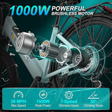 V80 Electric Bike, 1000W Motor 28MPH Ebike, 48V 13Ah Removeable Battery, 26'' City Cruiser Adult Electric Bicycles up to 70 Miles