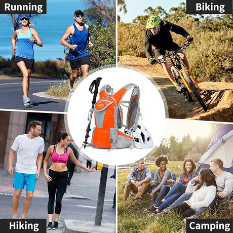 Hydration Pack Backpack, Lightweight Water Backpack with 2L Leakproof Hydration Bladder Daypack for Men Women,Running Hydration Vest for Outdoor Trail