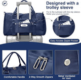 FIORETTO Womens Gym Tote Duffle Bag with Toiletry Bag, Sports Duffel Overnight Hospital Workout Carry on Bag for Girls with Wet Pocket & Shoe Compartment, Ideal for Travel, Swimming, Dance Navy Blue