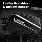 Bicycle Back Seat Bag, Double Layer Waterproof, Zipper, Bicycle Trunk Bag, 9.6L Capacity Waterproof Back Seat Carrier Cargo Bag with Straps and Rain Cover for Cycling