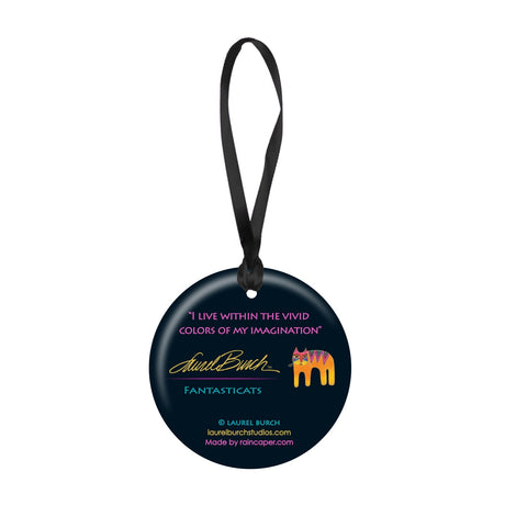 Laurel Burch Laurel Burch Fantasticats Porcelain Keepsake Ornament – Flat Ceramic, Gift-Ready