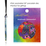 Laurel Burch Laurel Burch Fantasticats Porcelain Keepsake Ornament – Flat Ceramic, Gift-Ready