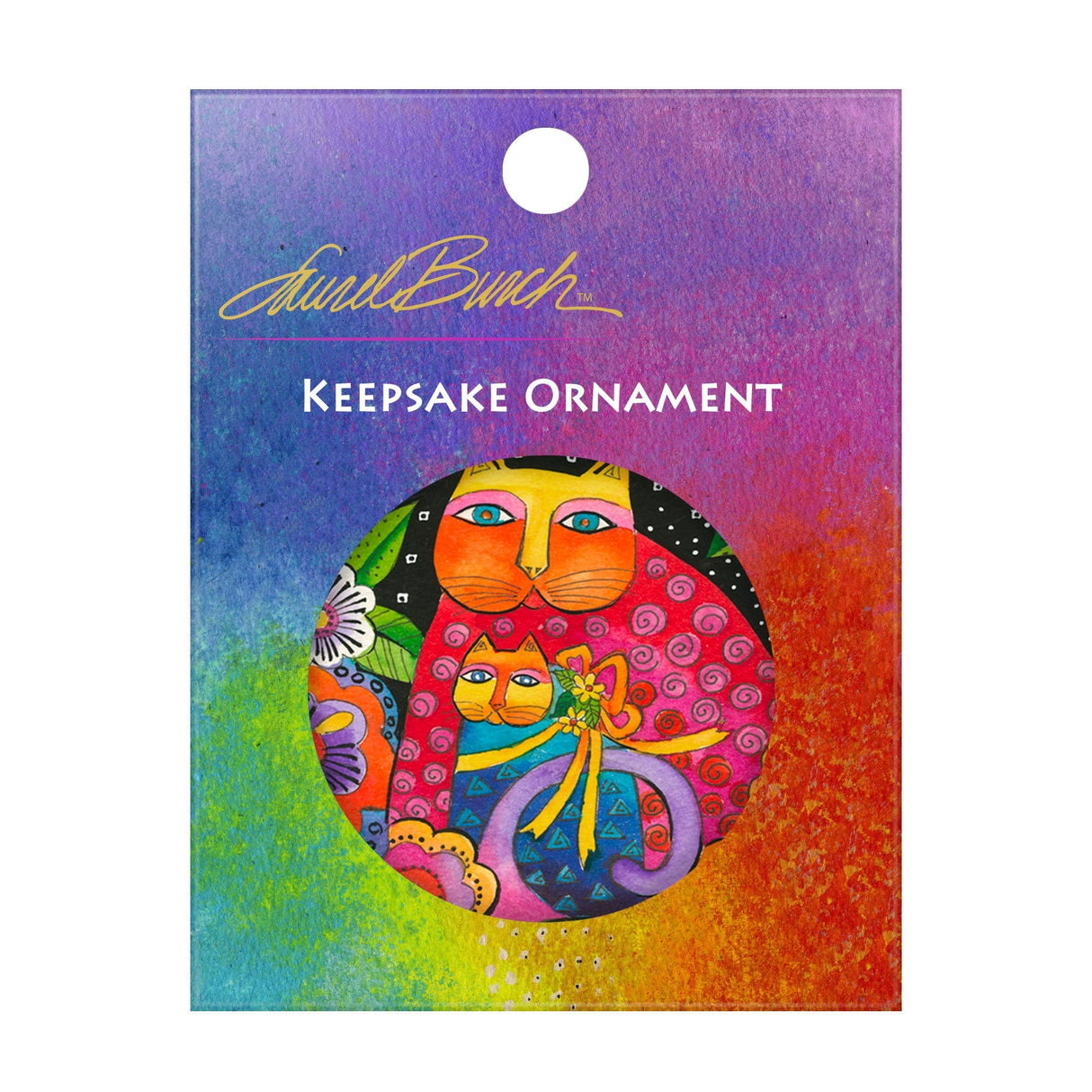 Laurel Burch Mother-Daughter in Flowers Porcelain Keepsake Ornament – Flat Ceramic, Gift-Ready