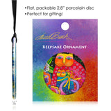 Laurel Burch Mother-Daughter in Flowers Porcelain Keepsake Ornament – Flat Ceramic, Gift-Ready