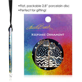 Laurel Burch Polka Dot Gatos Porcelain Keepsake Ornament – Flat Ceramic, Gift-Ready
