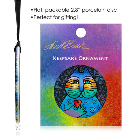 Laurel Burch Wishing Love Porcelain Keepsake Ornament – Flat Ceramic, Gift-Ready