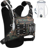 Running Vest with 2L Water Bladder, USA Original Patent, Lightweight Adjustable Chest Pack with Gear Holder, Reflective Running Hydration Vest for Women Men for Marathon