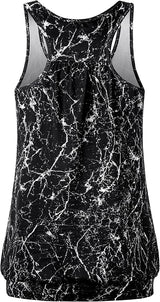 Miusey Womens Sleeveless Round Neck Loose Fit Racerback Yoga Tank Top