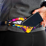 SPIbelt Running Belt for Women Men, Phone Holder for Running, Running Fanny Pack, Holder for Phone, Running Waist Pack, Adjustable Waist, [Fits All Phones]. Black with Hot Pink Zipper
