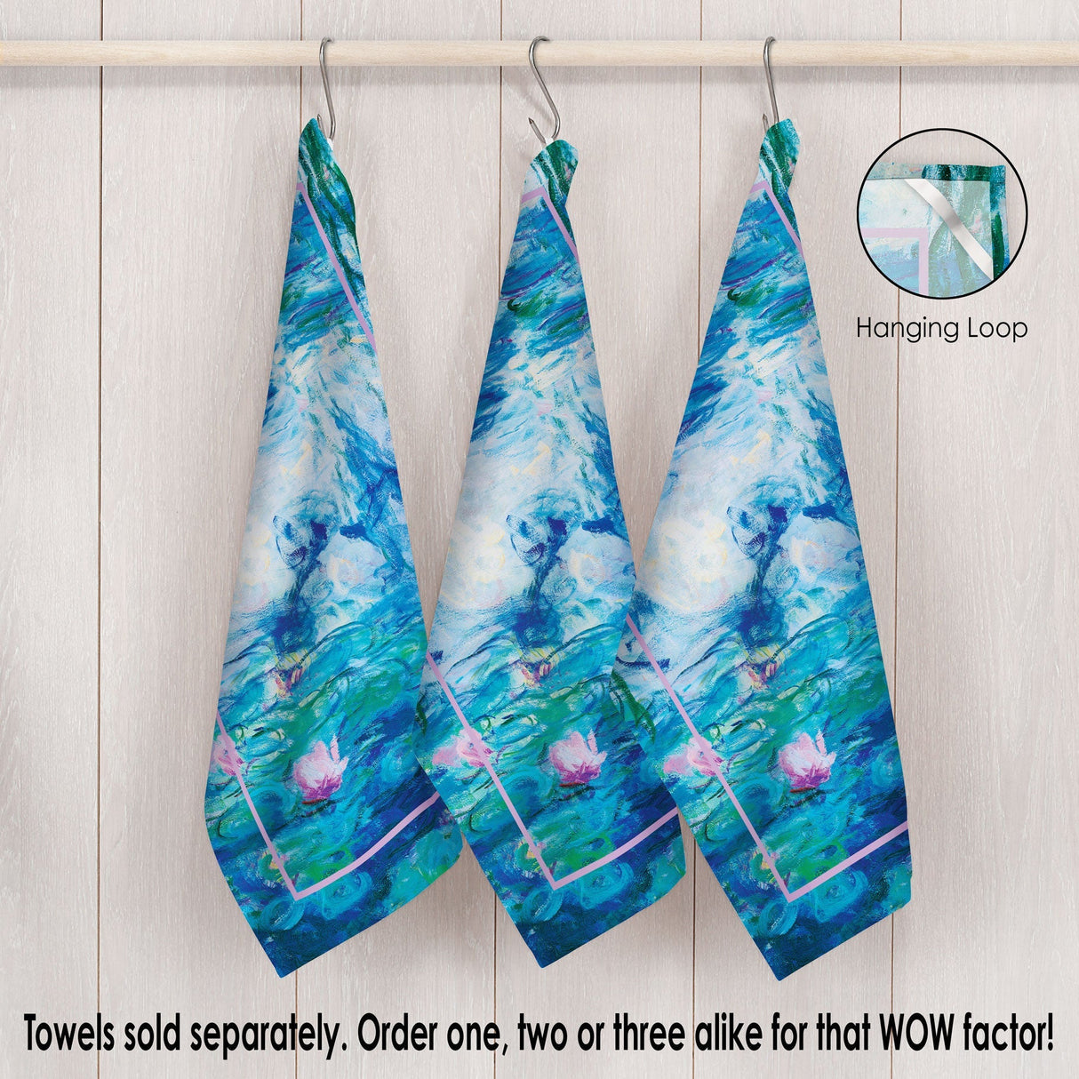 Monet Nympheas Cotton Tea Towel – Flat Weave, Absorbent