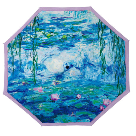 Monet Nympheas Travel Umbrella – Compact, One-Touch Open & Close