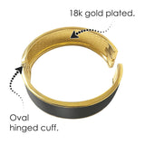 Monet Water Lilies Fine Art Hinged Cuff Gold Bangle Bracelet