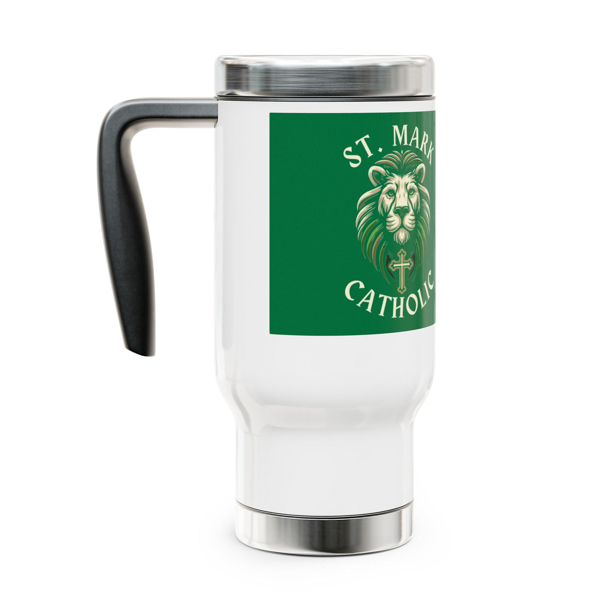 St. Mark Catholic Stainless Steel Travel Mug with Handle - 14 oz