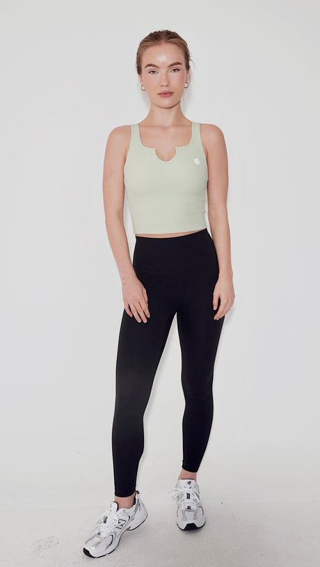 I Am Self Love Ribbed Quick-Dry Butter Mint Green Tank