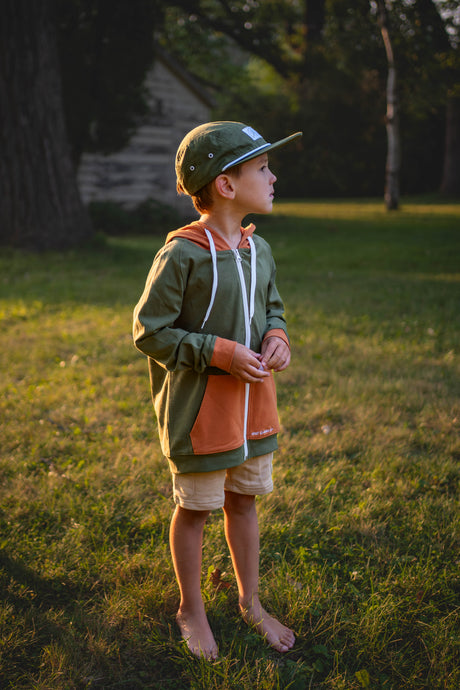 Kids Bamboo Hooded Zip Jacket - Soft Lightweight Hoodie for Children