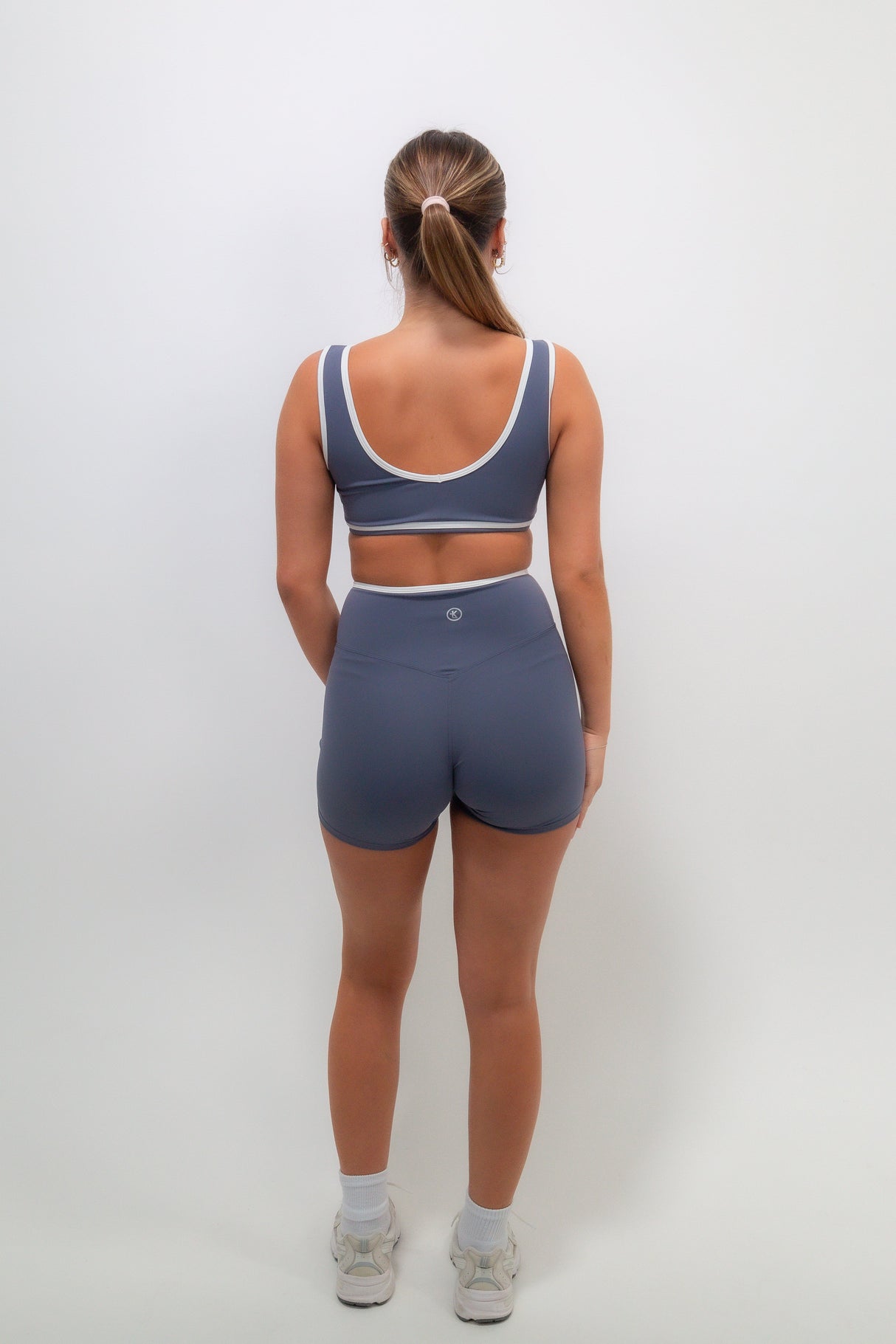 I Am Right Where I Need To Be Slate Blue Butter Shorts