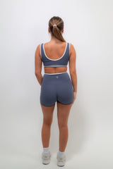 I Am Right Where I Need To Be Slate Blue Butter Shorts